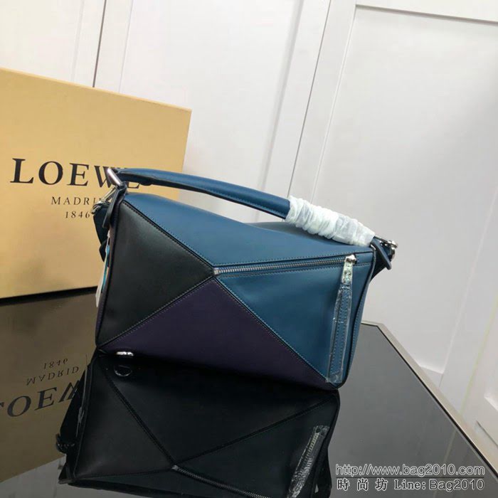 LOEWE羅意威 拼色熱銷款 puzzle bag 可折疊 牛皮手提肩背包 大小號 L0153  jdl1242